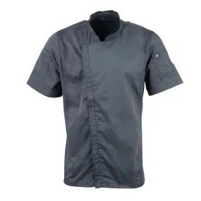 Chef Works Unisex Springfield Lightweight Short Sleeve Zipper Coat Ink Blue Size S - BB267-S