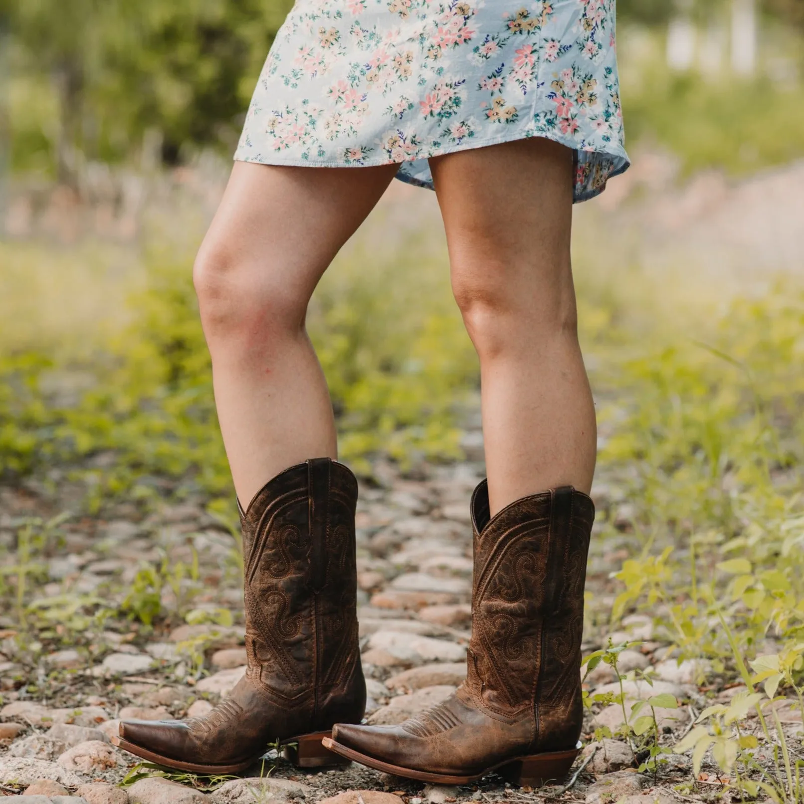 Cheyenne Cowgirl Boots | Women's Snipped Toe Leather Boots (M50041)