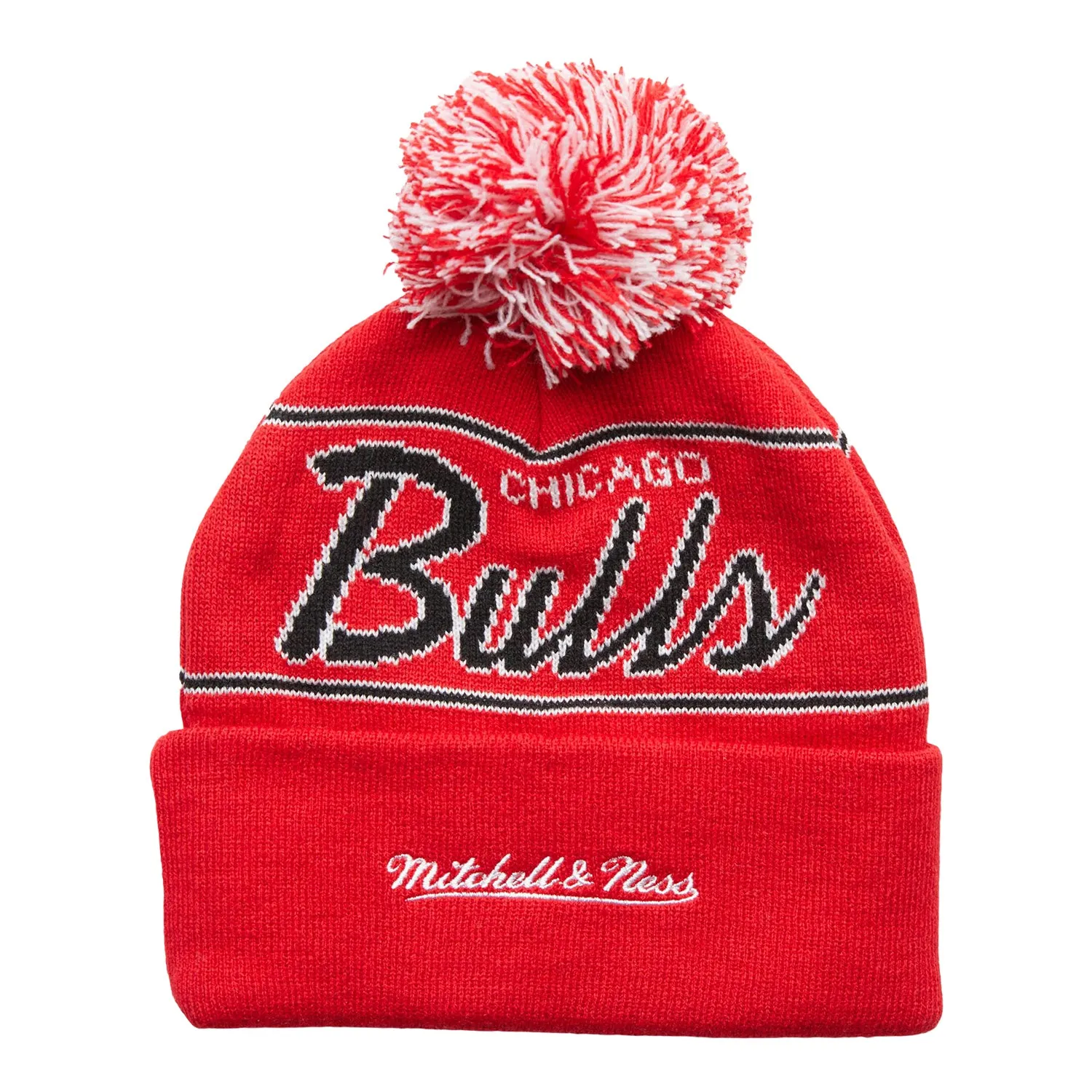 Chicago Bulls Mitchell & Ness Script Knit Hat