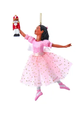 Clara en Arabesque w/ Nutcracker Ornament (6.75")