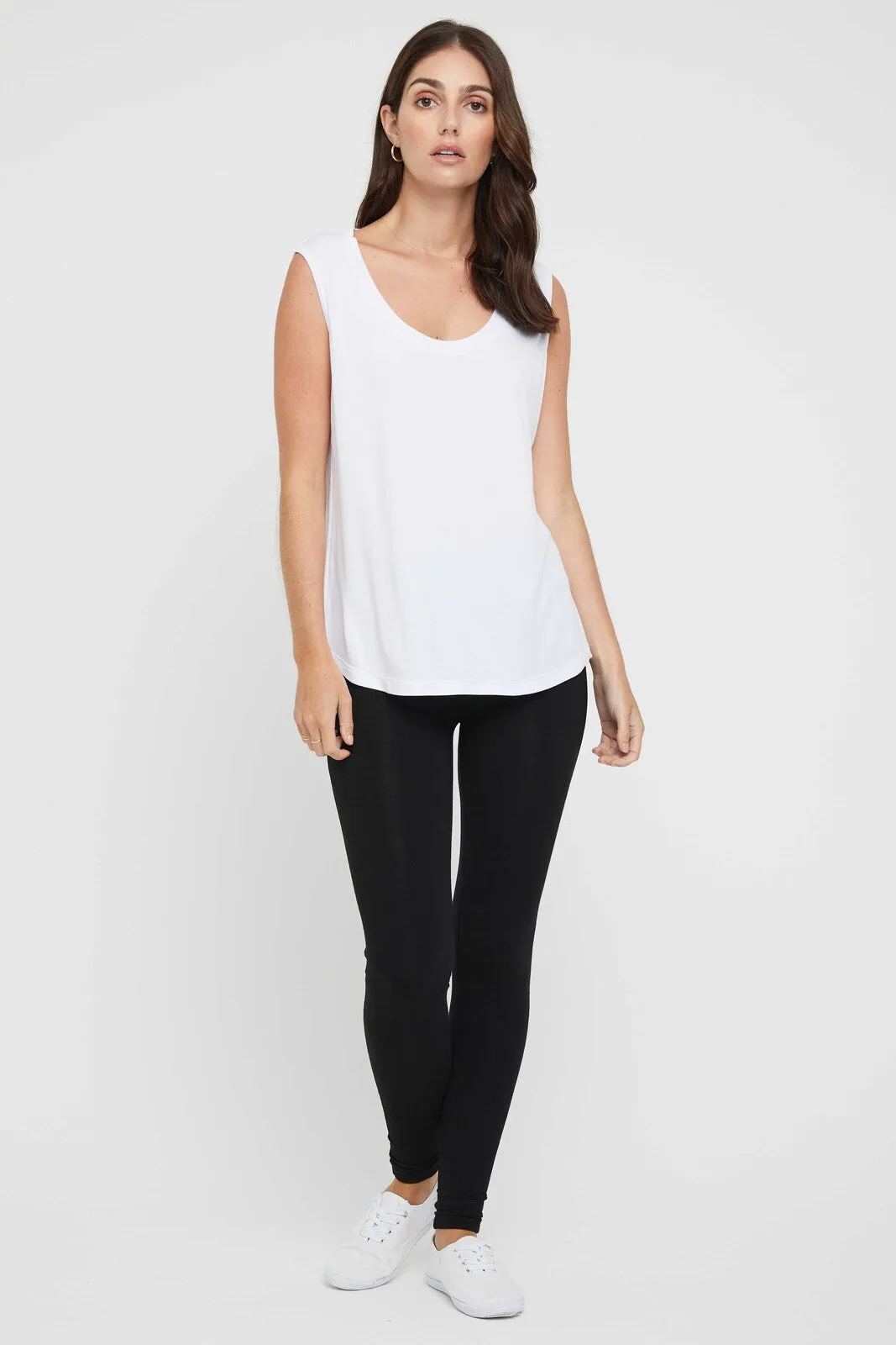 Classic Scoop Tank - White