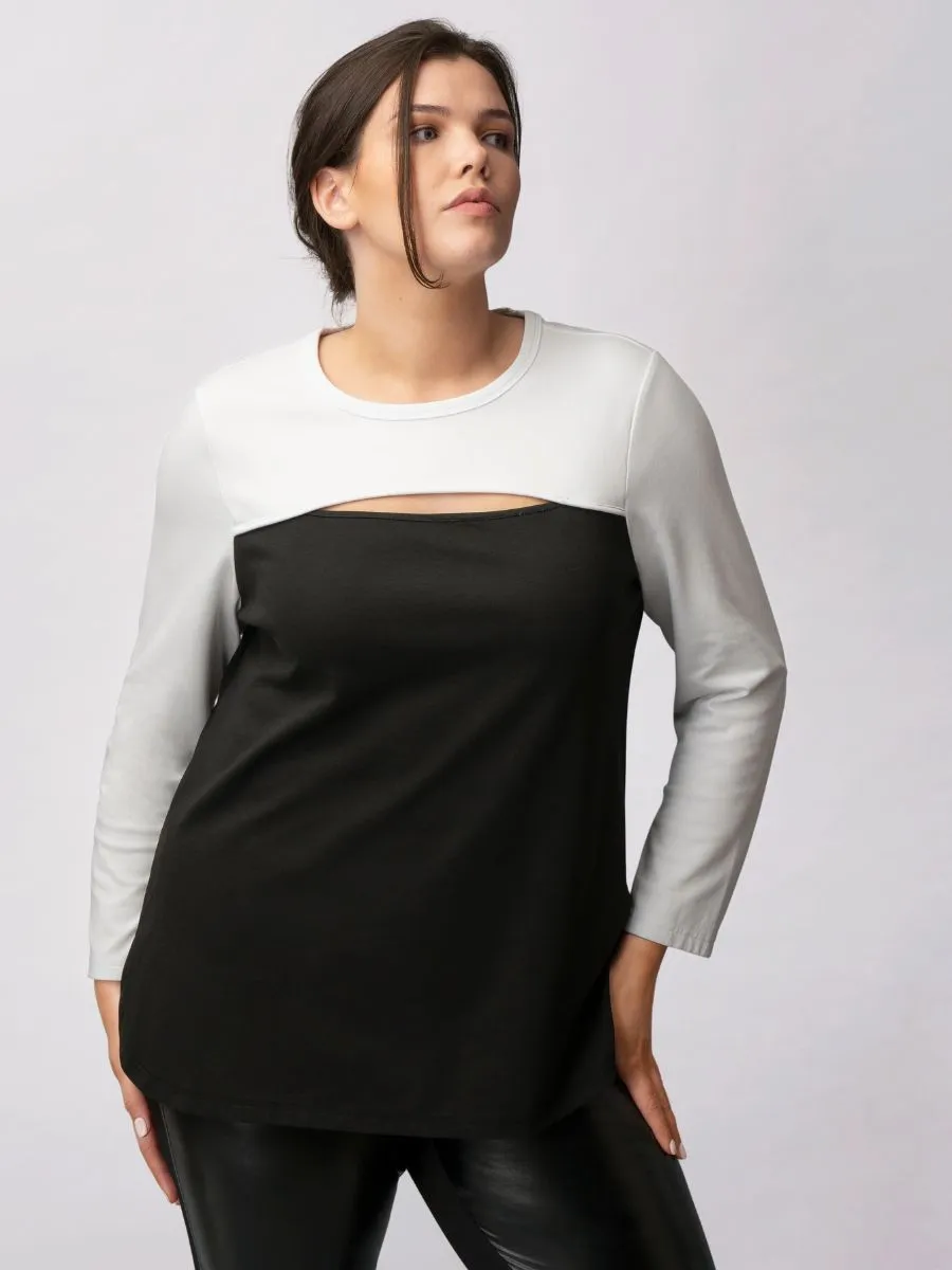 CoolROSE™ Luxe Knit Color Blocked Tunic