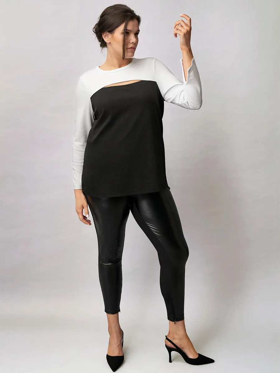 CoolROSE™ Luxe Knit Color Blocked Tunic