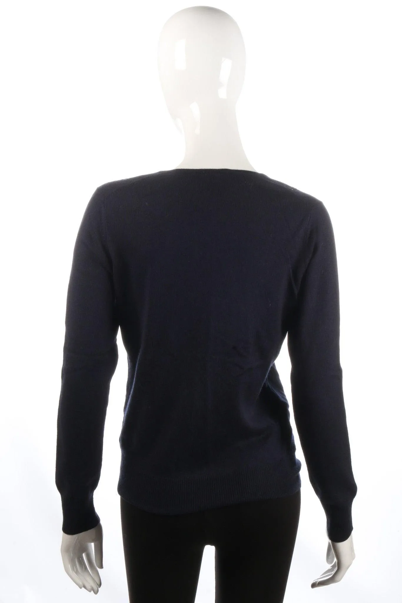 Cotswold Collections Silk and Cashmere Dark Blue Jumper with Sequins Size 8