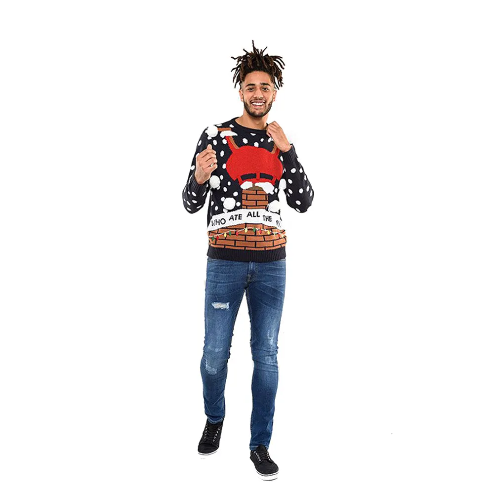 D555 'Who Ate All The Pies?' Christmas Jumper - Navy