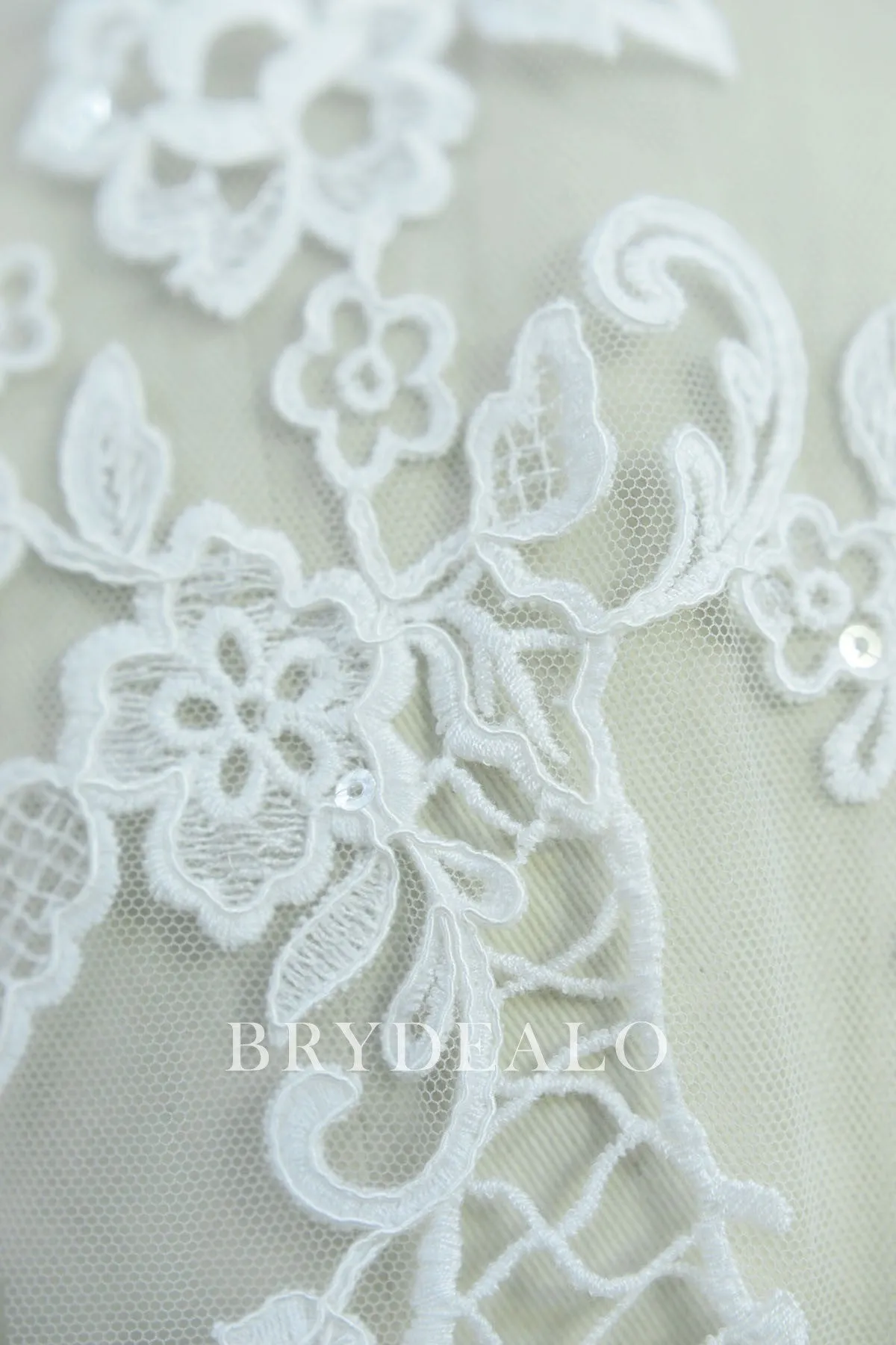 Designer Shimmery Embroidery Flower Lace Fabric