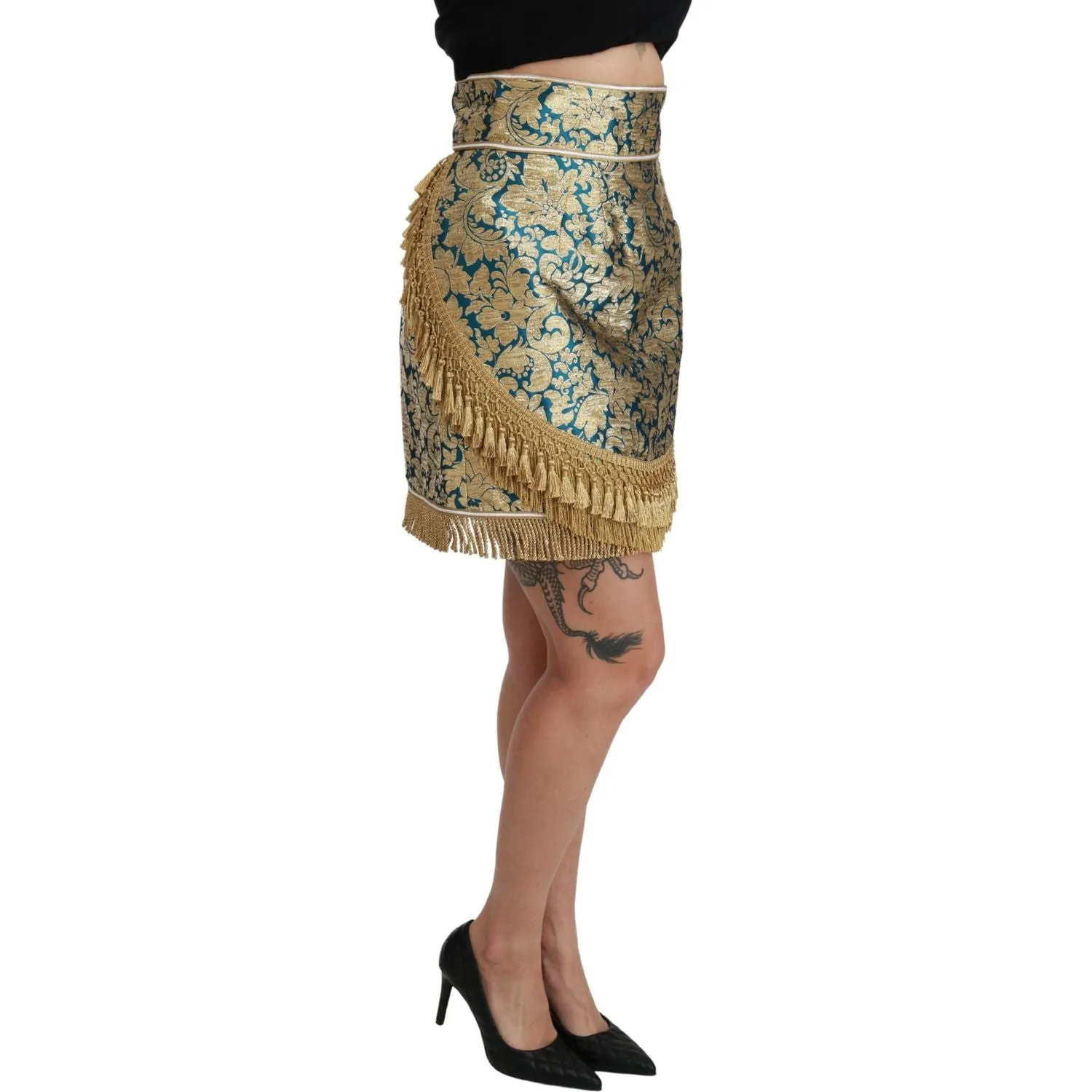 Dolce & Gabbana Elevate Your Wardrobe with Our Exquisite Gold Skirt