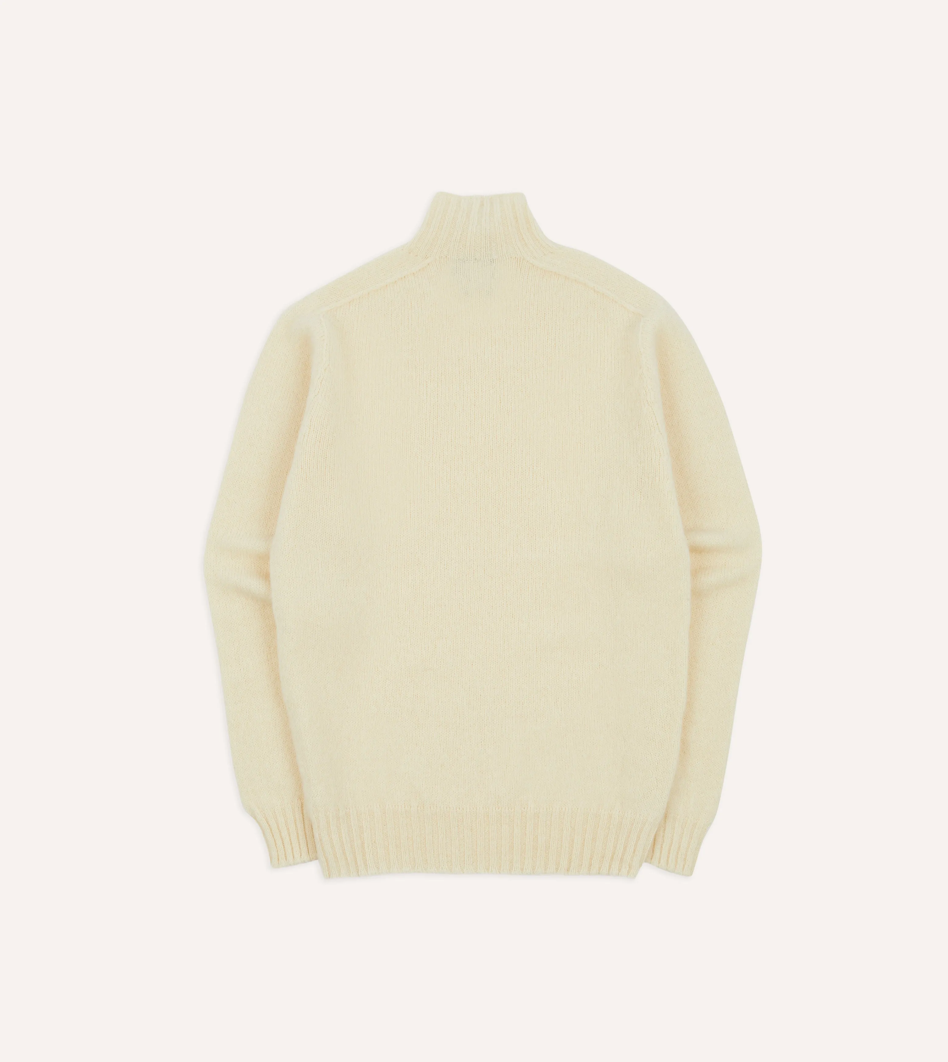 Ecru Brushed Shetland Mock Neck Jumper