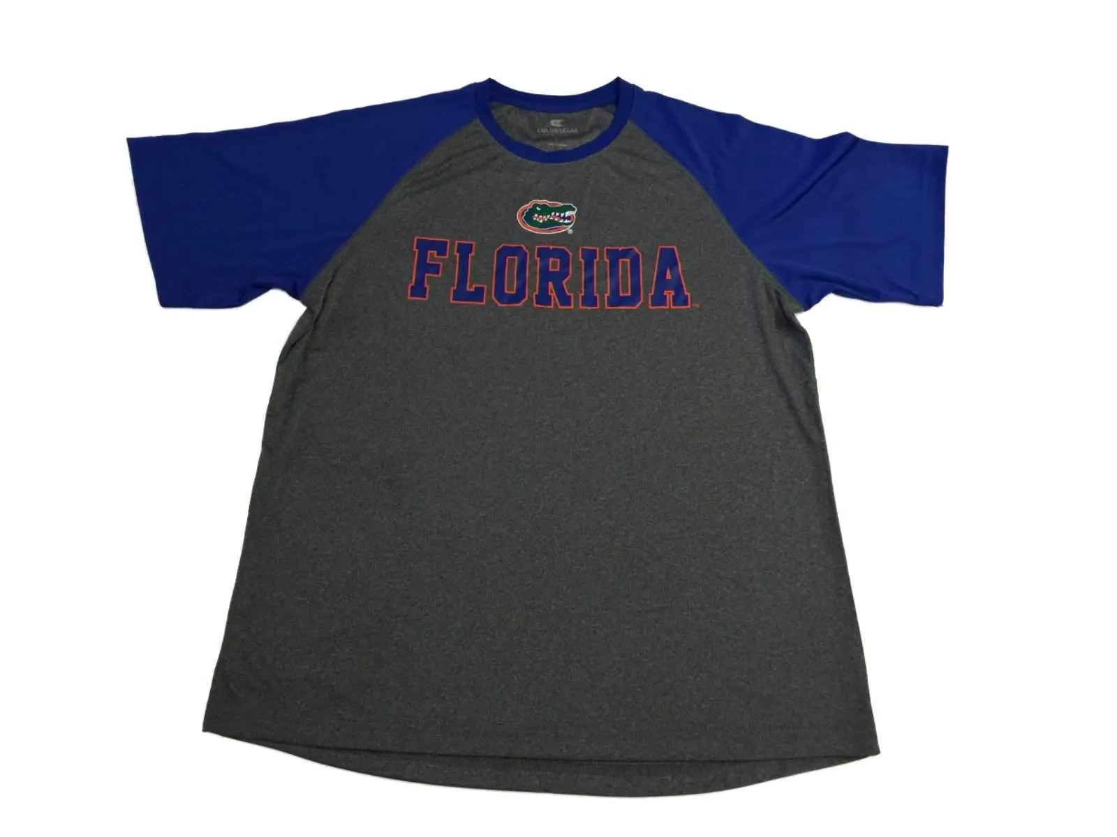 Florida Gators Colosseum Charcoal Gray with Blue Sleeves SS T-Shirt (L)