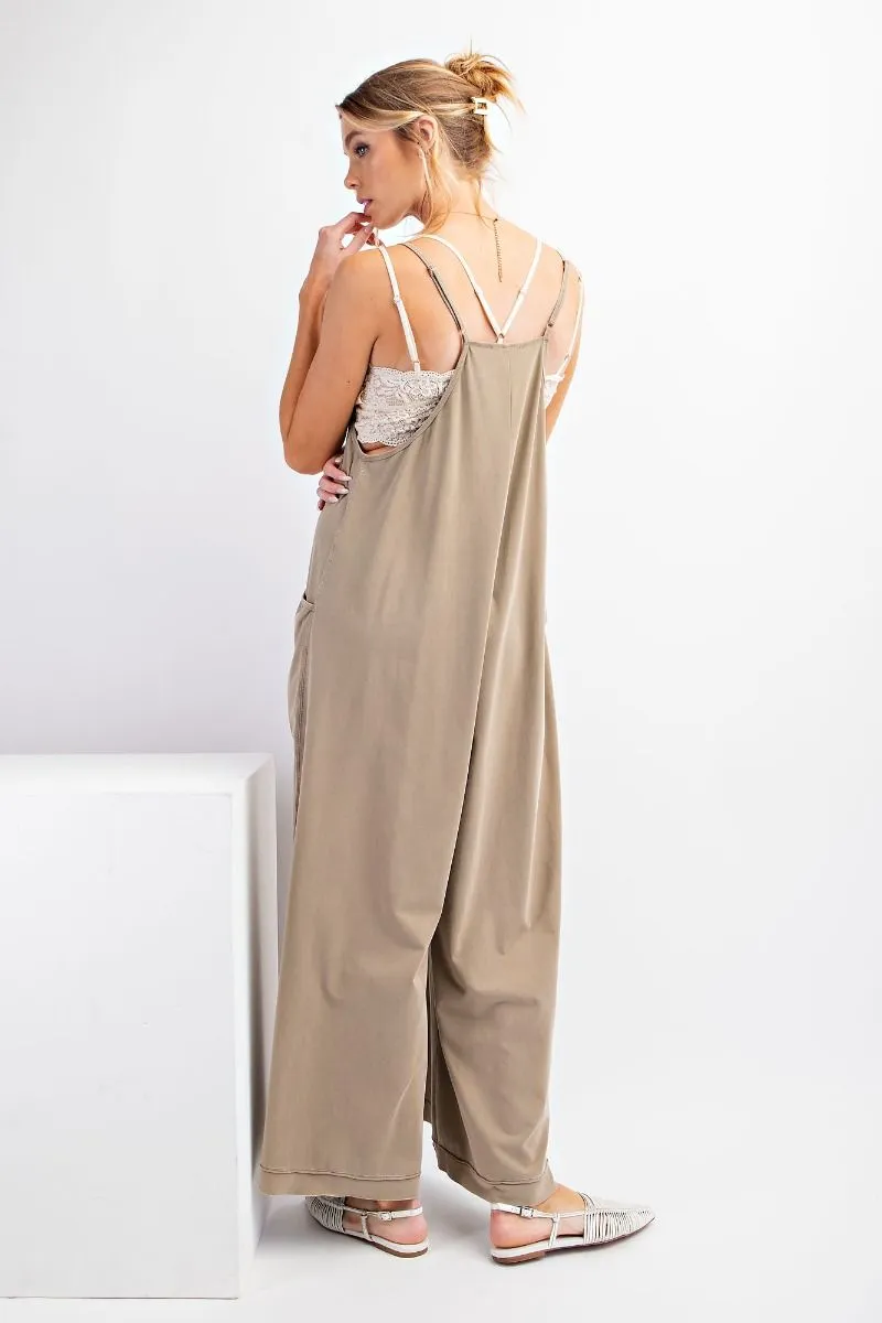 Free Spirit Wide Leg Jumpsuit - Taupe