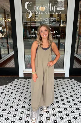 Free Spirit Wide Leg Jumpsuit - Taupe