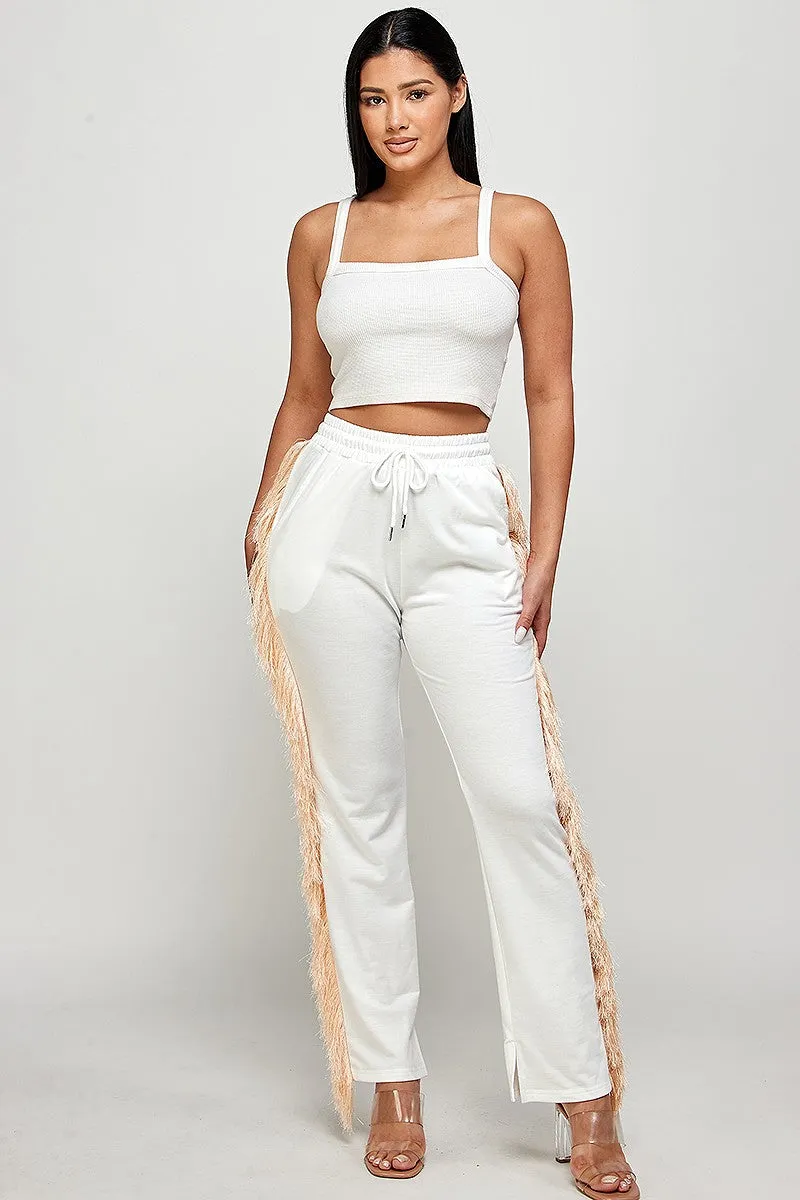 Fringe Jogger Long Pants