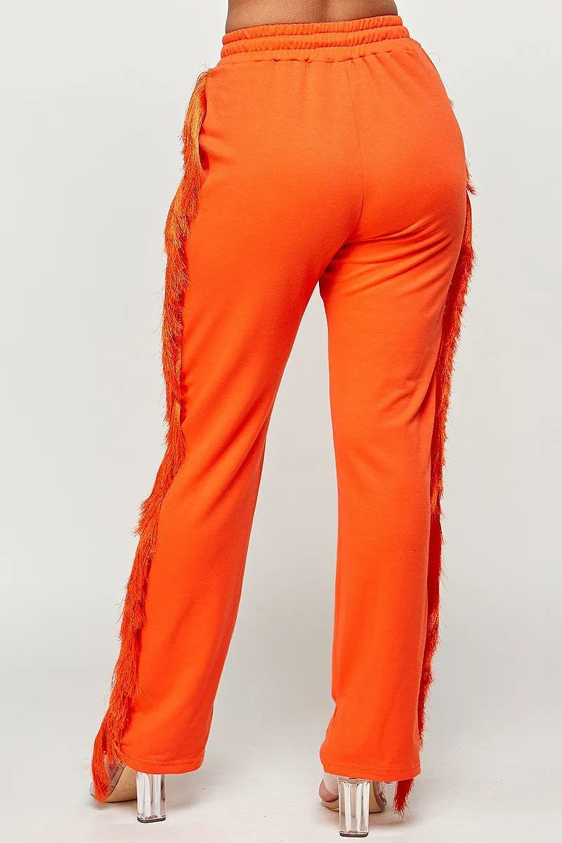 Fringe Jogger Long Pants