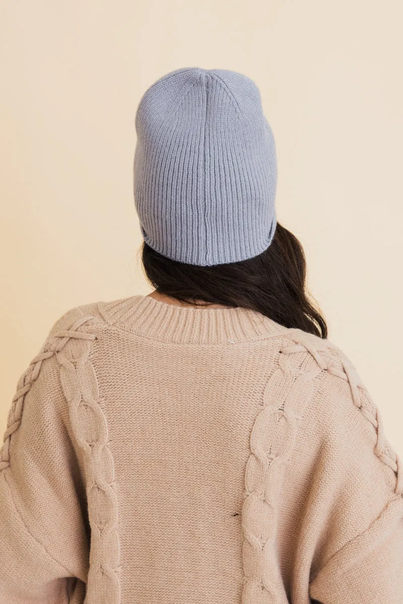 Frosty Front Fold Snuggle Ribbed Beanie