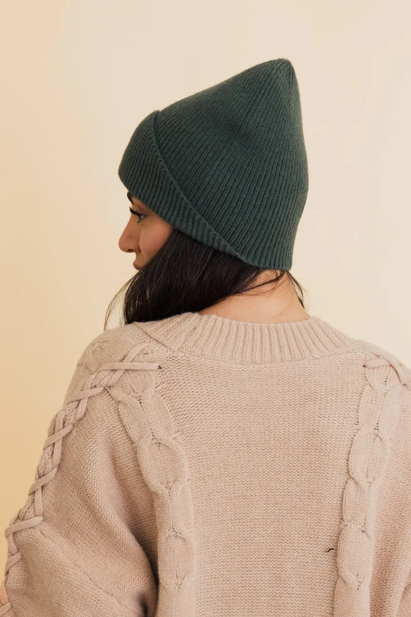 Frosty Front Fold Snuggle Ribbed Beanie