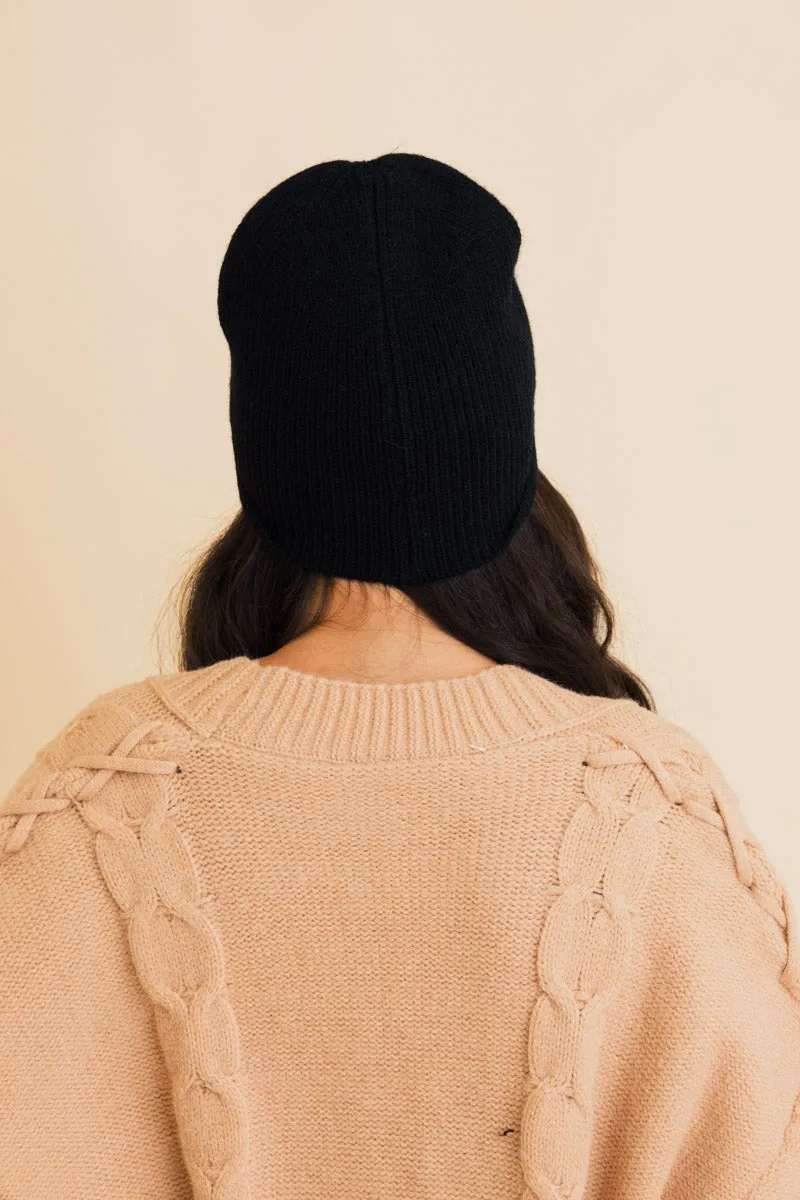 Frosty Front Fold Snuggle Ribbed Beanie