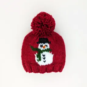 Frosty Snowman Ruby Red Beanie