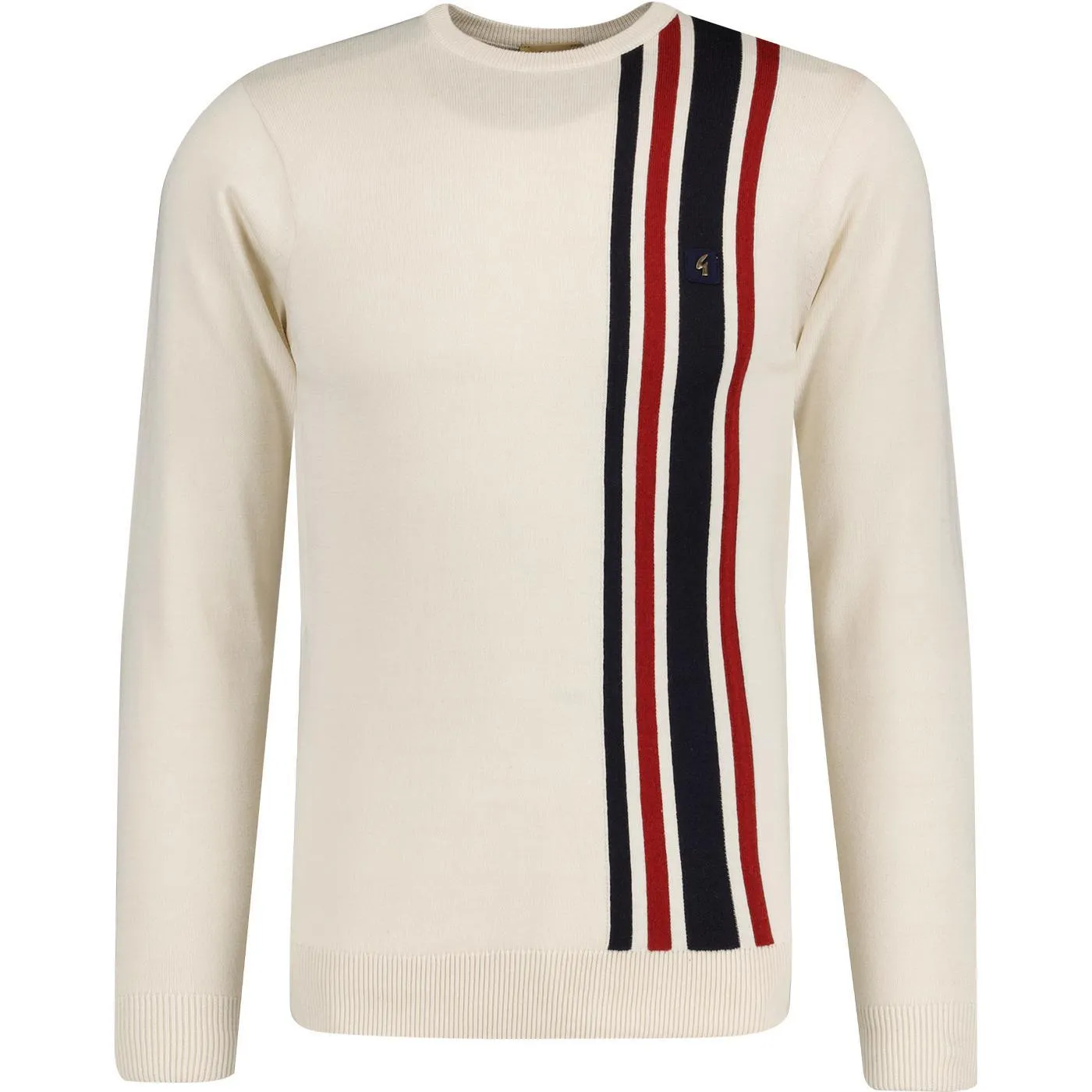 Gabicci Vintage Dirk Stripe Knit Jumper Cream