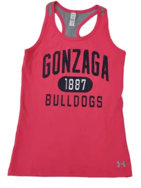 Gonzaga Bulldogs Under Armour Youth Pink Navy Logo Fitted Heat Gear Tank Top (M)