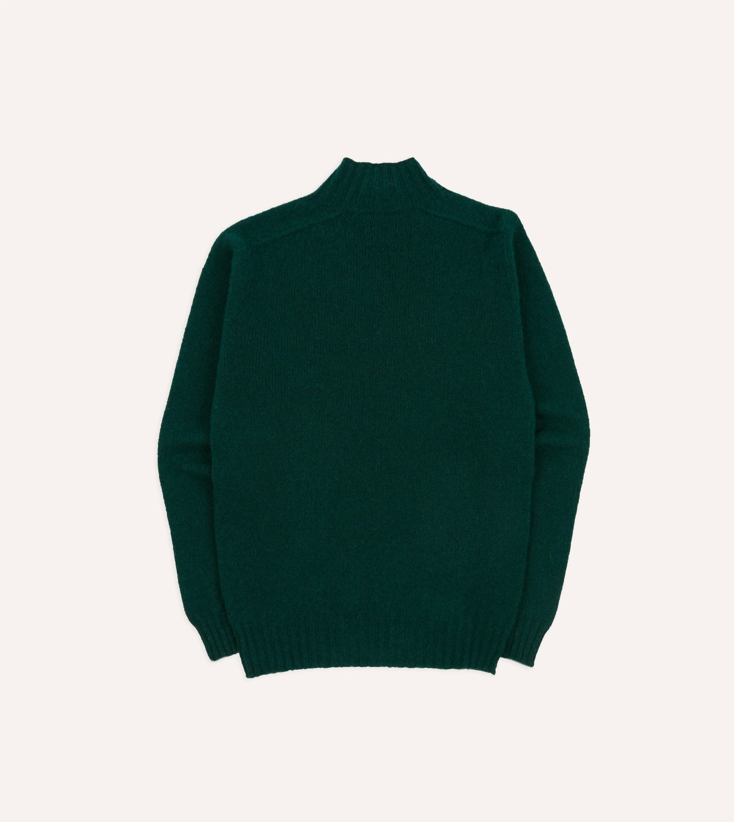 Green Brushed Shetland Mock Neck Jumper