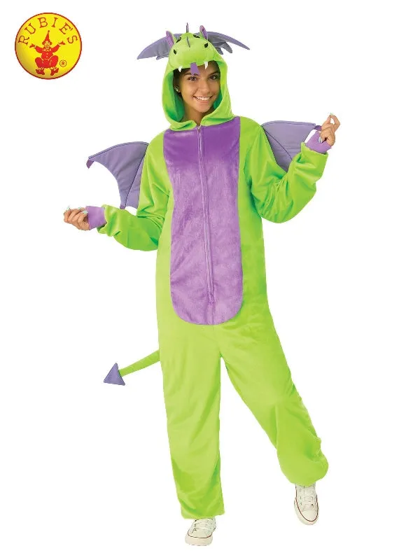 GREEN DRAGON FURRY ONESIE COSTUME, ADULT UNISEX