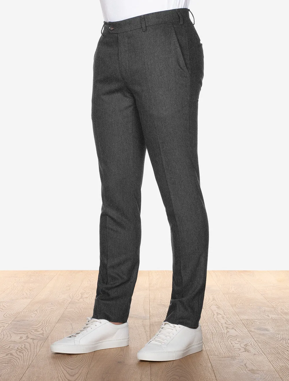 Grey Lupus Wool Flannel Trousers