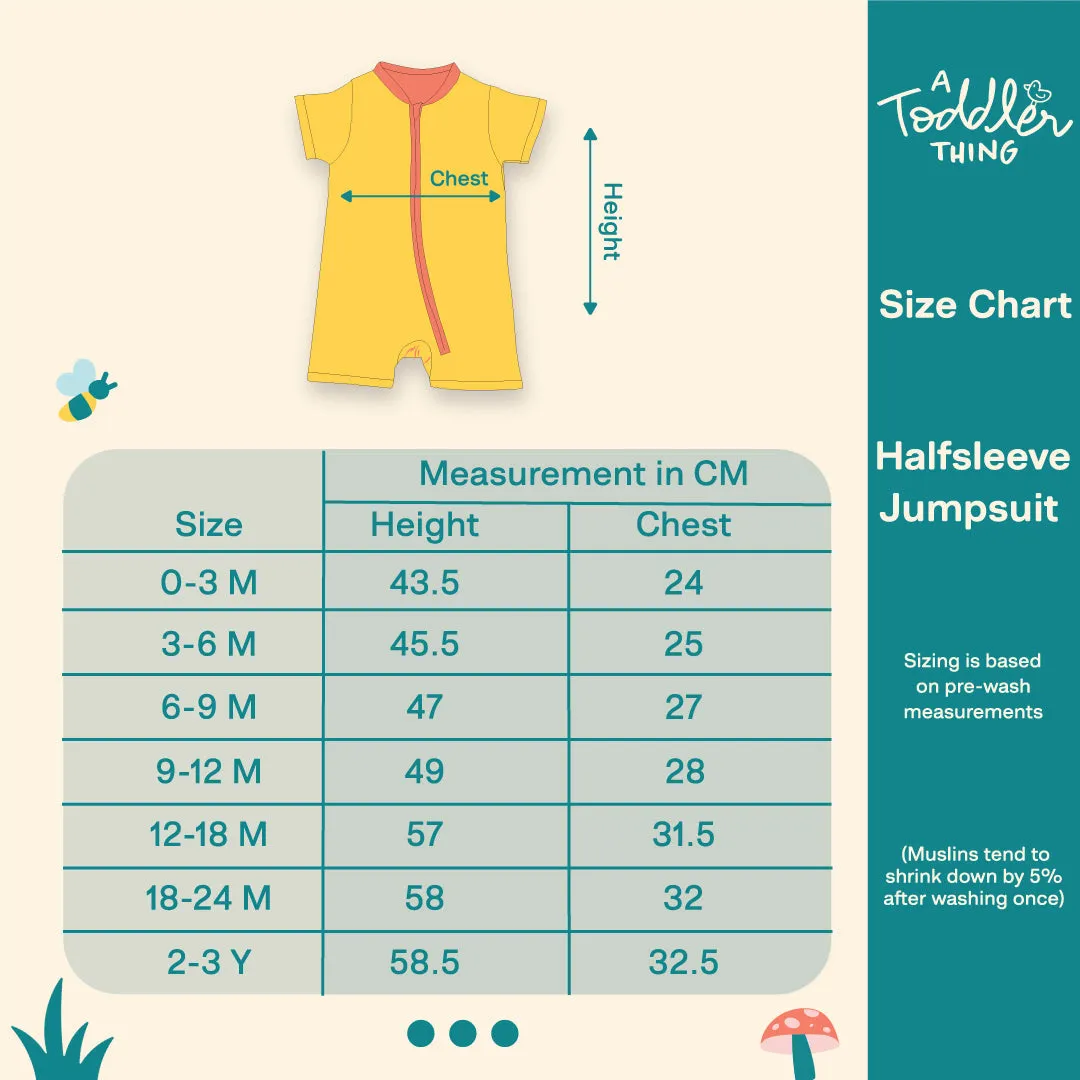 Half Sleeve Jumpsuit Plain