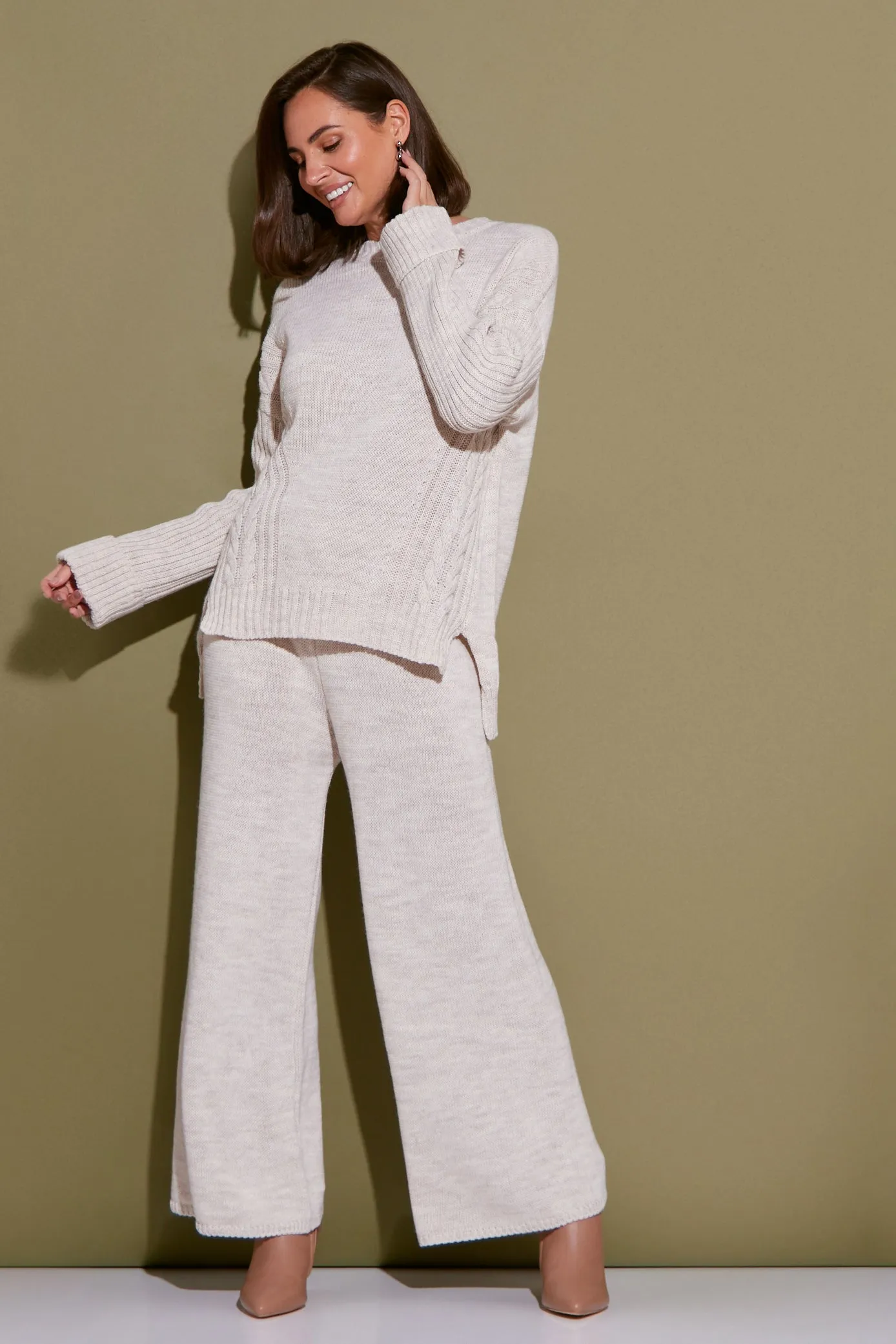 Hathaway Knit Jumper & Pant Set - Cream