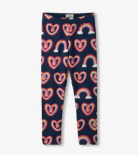 Hatley Girls Twisty Rainbow Hearts Leggings