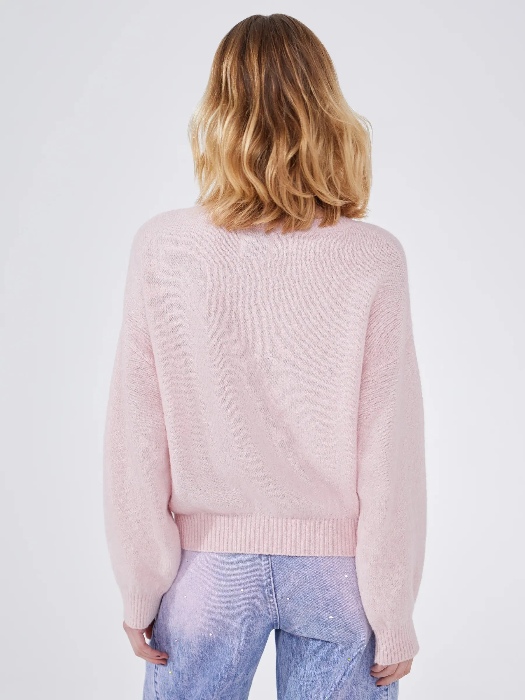 Hayley Menzies Alma Alpaca Crochet Flower Jumper Pink