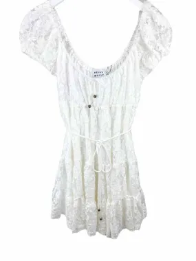 Hello Molly Women's' Lace Tiered Dress White Size S (4)