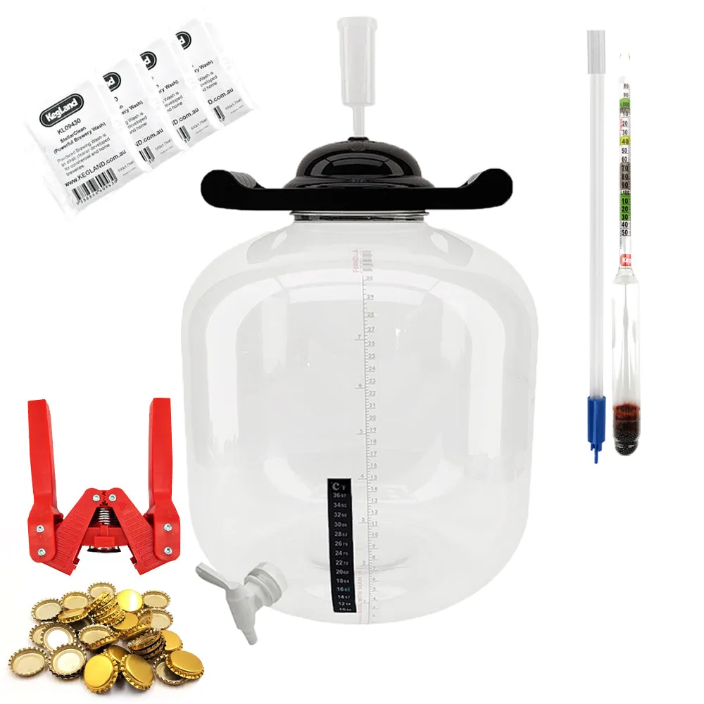 Homebrew Starter Kit - 30L FermZilla Flat Bottom with Bottle Capper