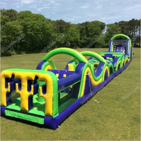 Inflatable Obstacle Course Bounce House Castle with Large Slides Bounce Area and Obstacles Inflatable Bouncer House Jumper Inflatable Adrenaline Rush Beach