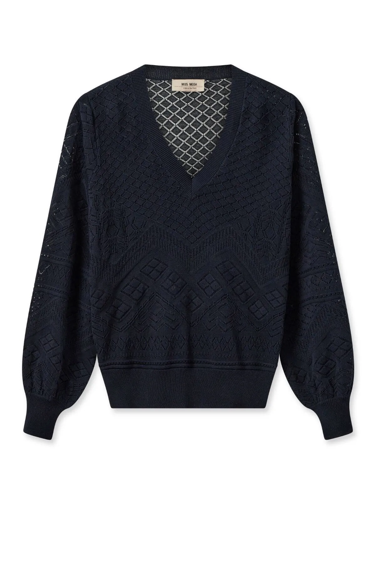 INJA V-NECK KNIT SALUTE NAVY