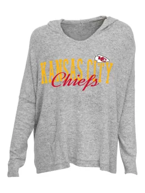 Kansas City Chiefs Concepts Sport WOMEN'S Gray Reprise Oversized Hooded T-Shirt