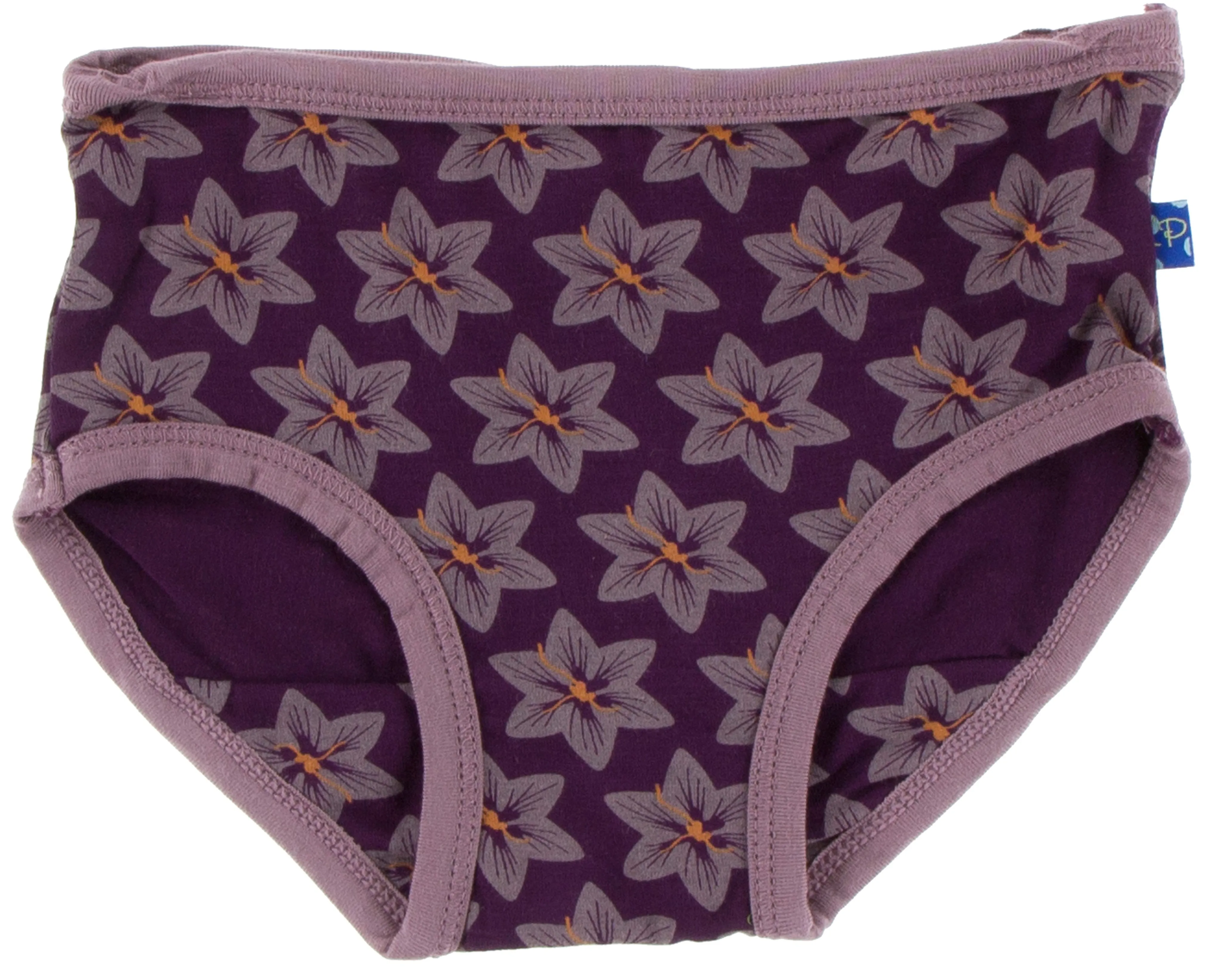 KicKee Pants Tuscan Vineyard Stripe & Wine Grapes Saffron Girl Underwear Set