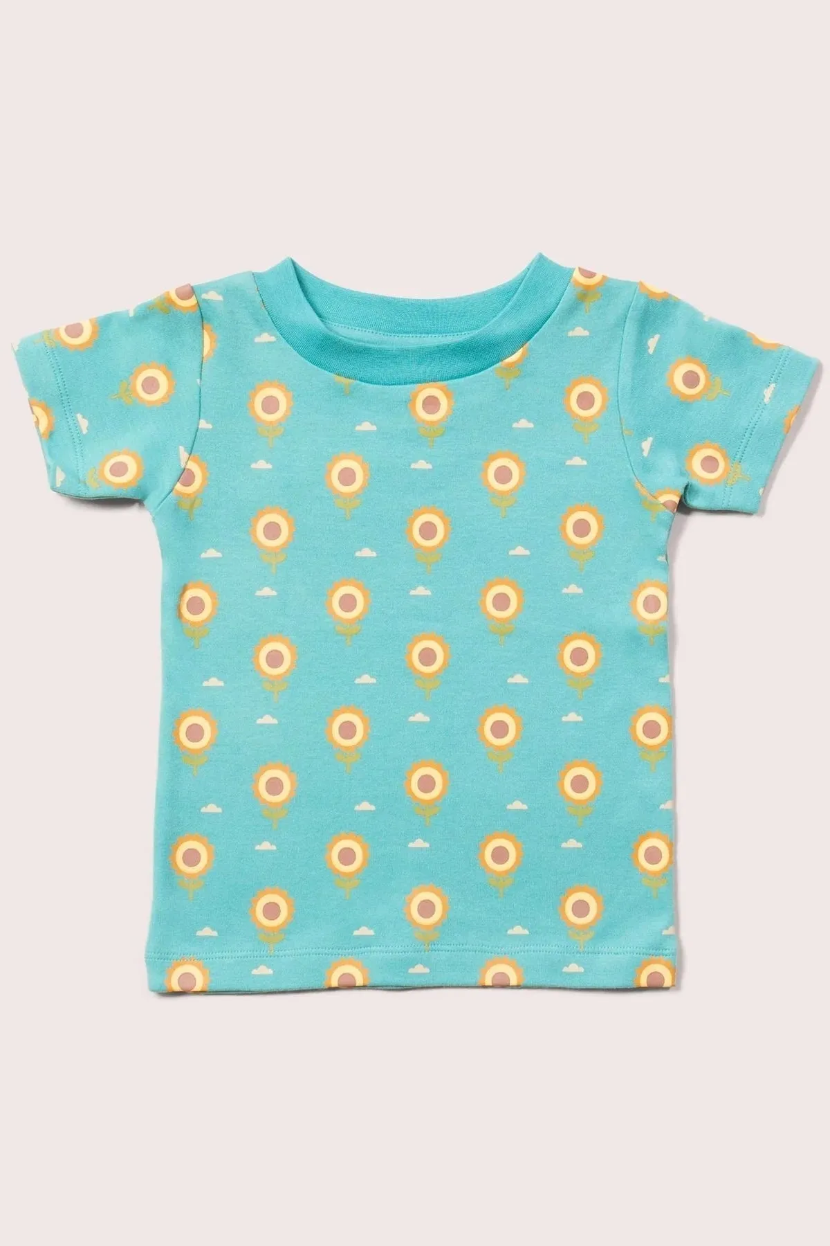 Little Green Radicals Sunflower Short Sleeve T-Shirt - Sunflowers Repeat Print