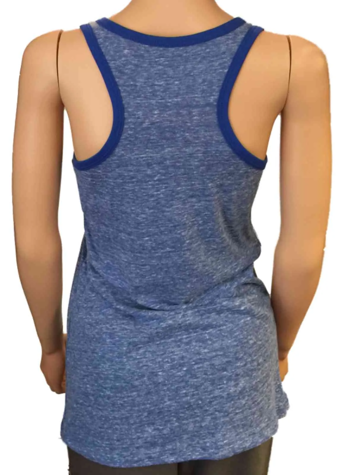 Los Angeles Dodgers SAAG Women Blue Racerback Sleeveless Shadow Tank Top