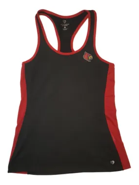 Louisville Cardinals Colosseum WOMEN'S Black with Red Mesh Workout Tank Top (M)