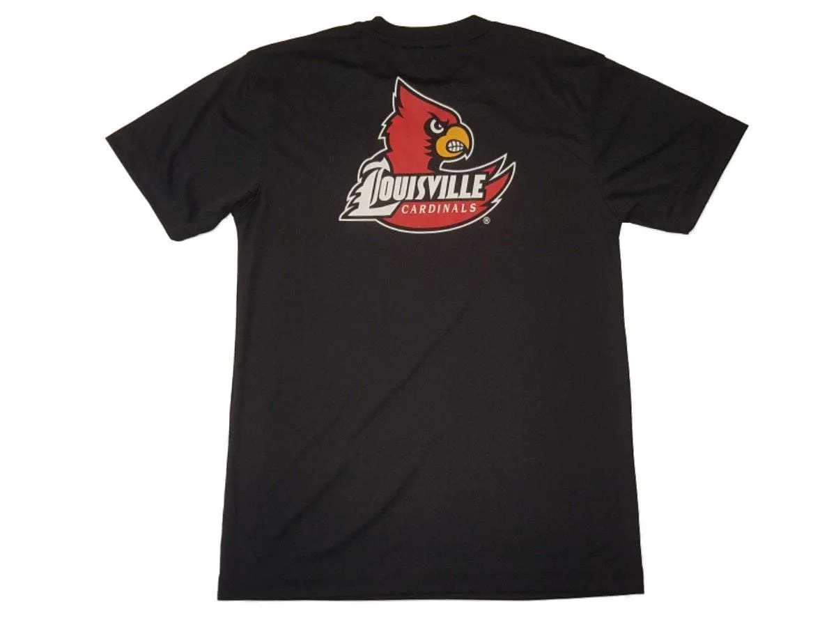 Louisville Cardinals Colosseum YOUTH Boys Black Performance SS T-Shirt 16-18 (L)