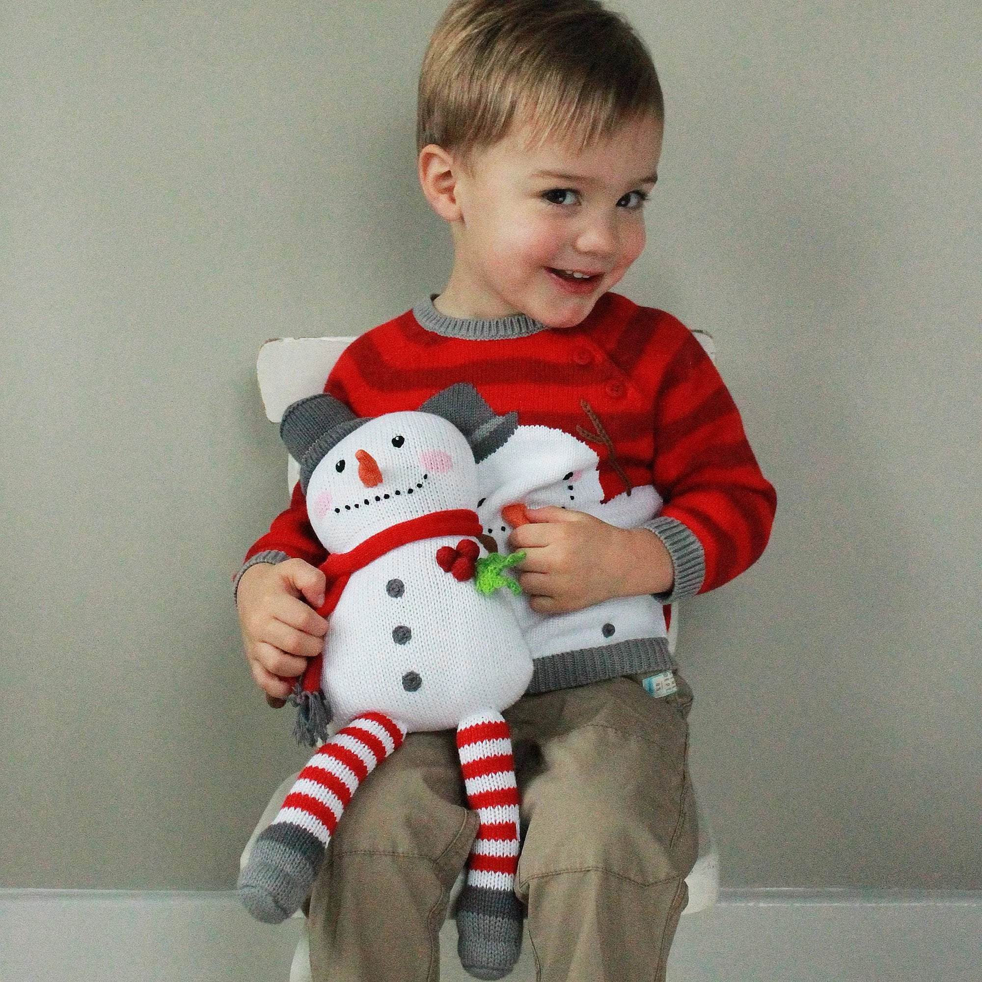 Mac the Snowman Knit Doll