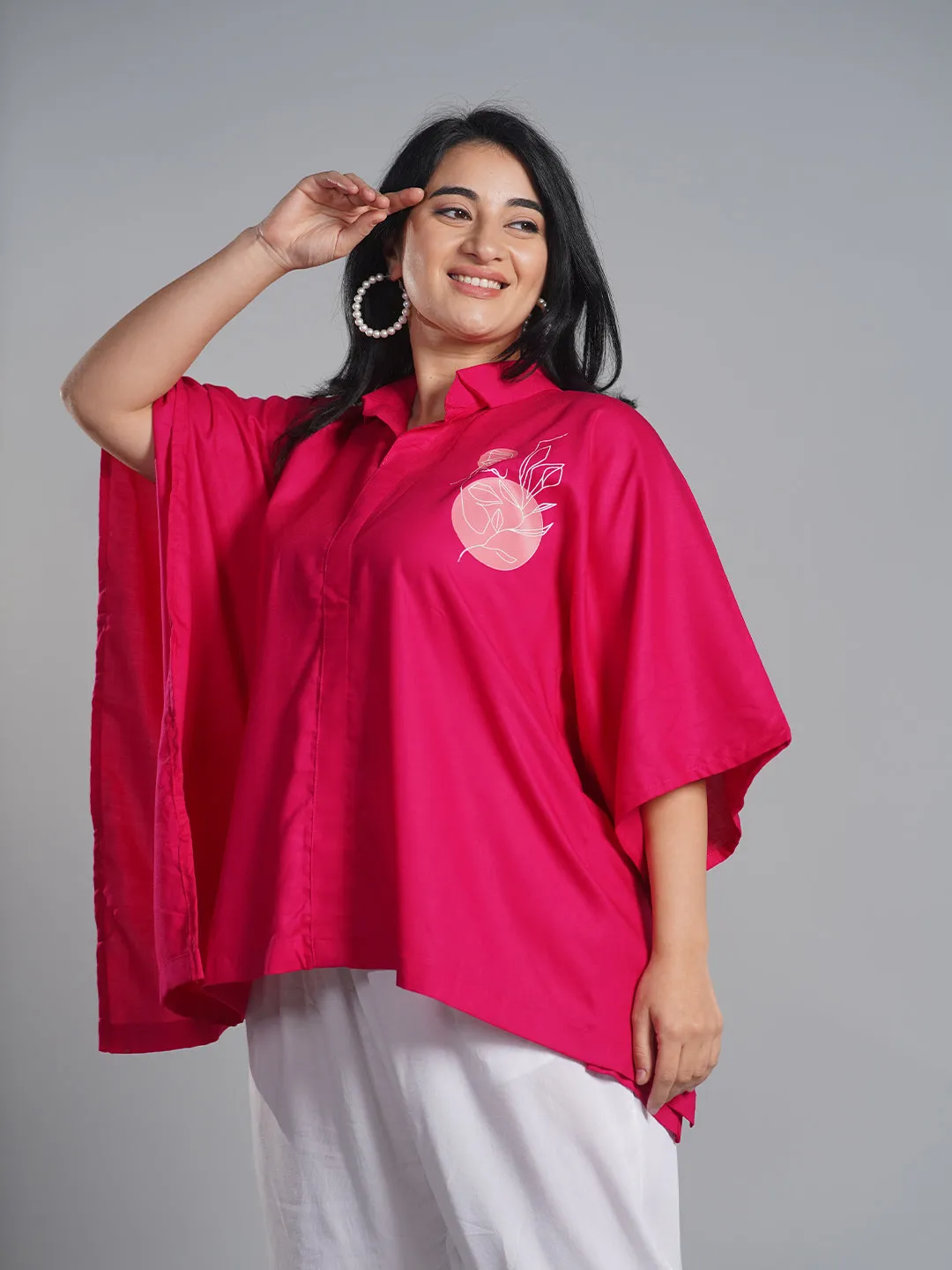 Magenta Kaftan Top - Linearta