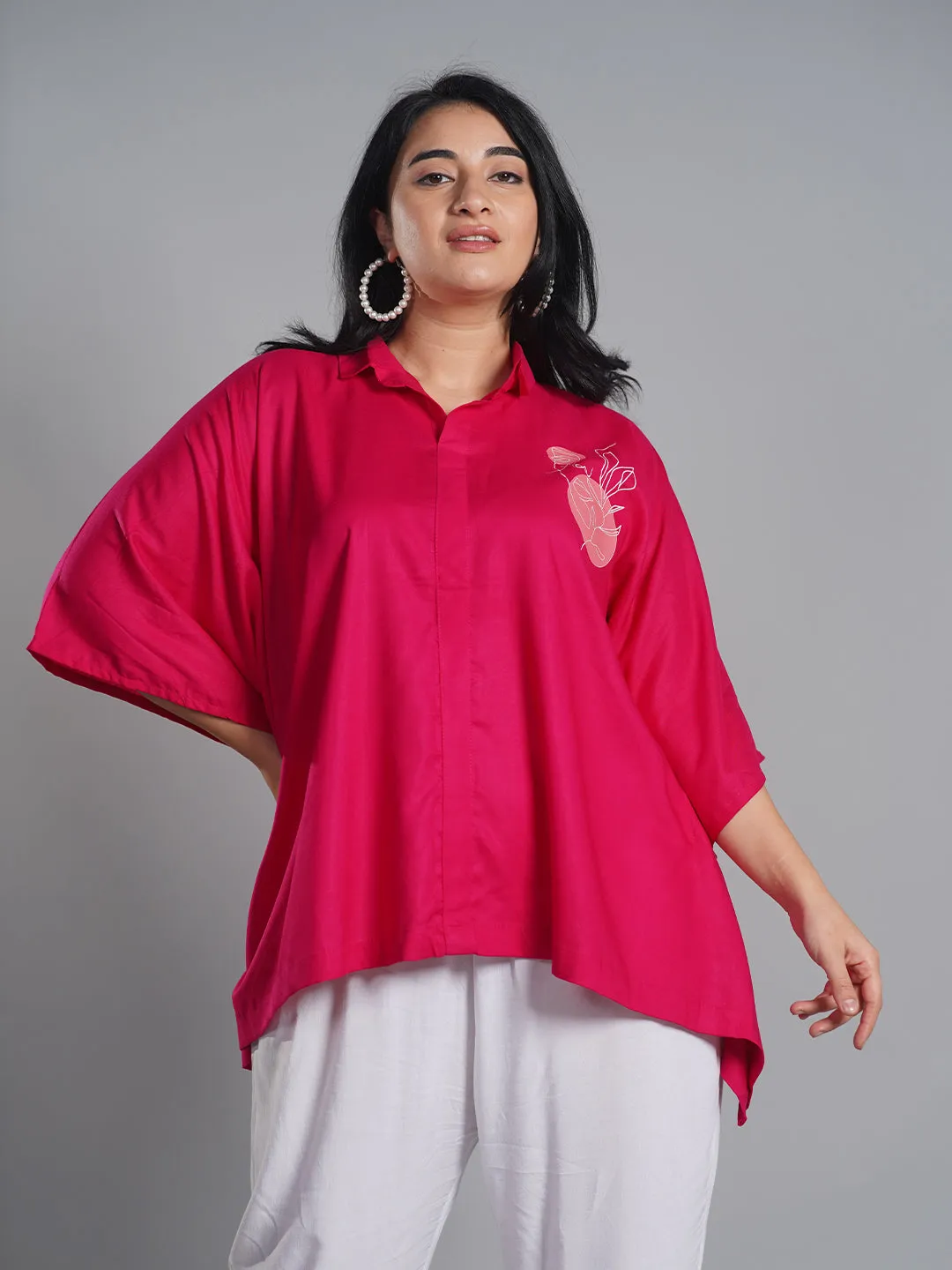 Magenta Kaftan Top - Linearta