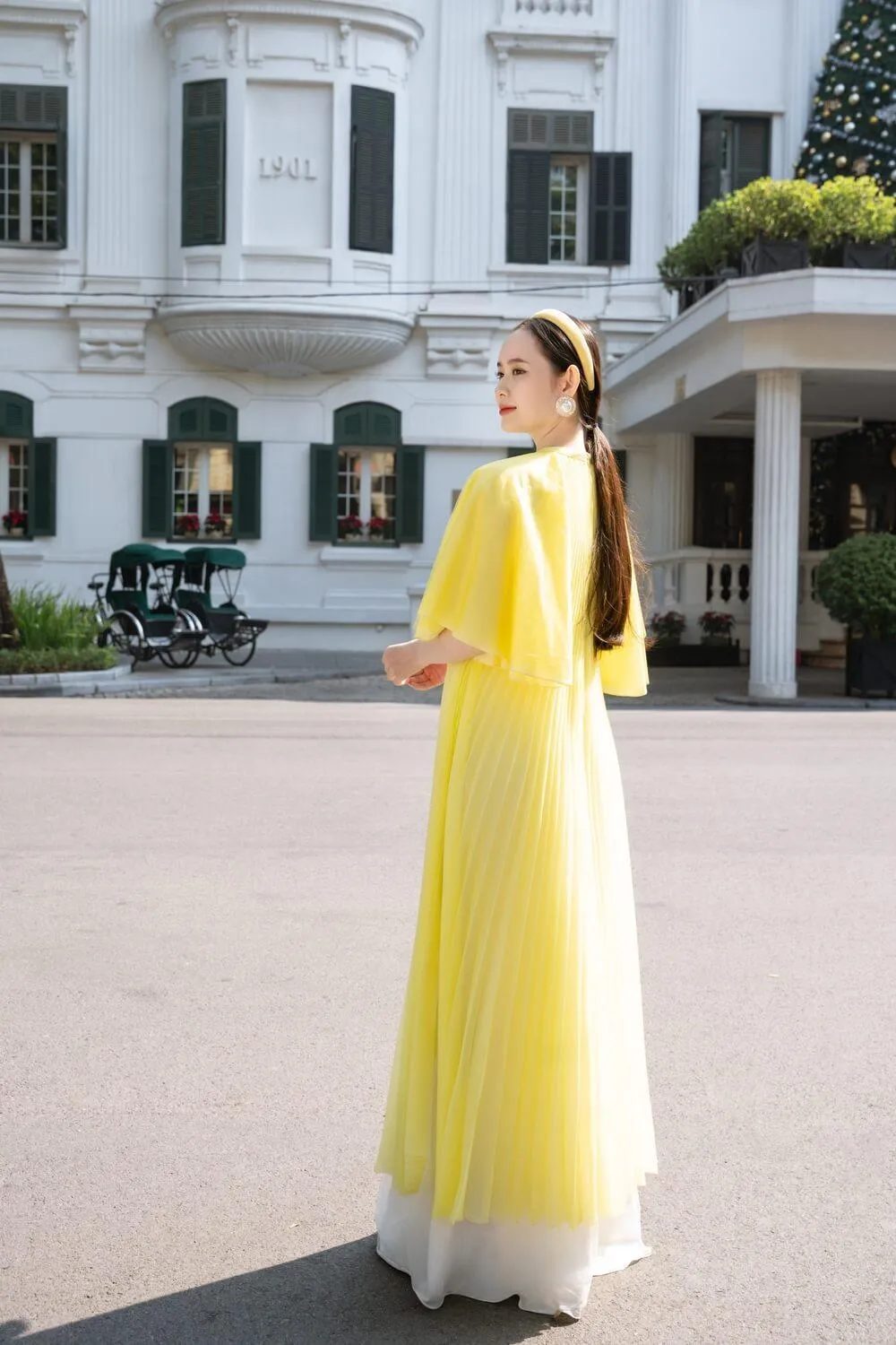 Margaret Tunic Pleated Organza Long Length Ao Dai