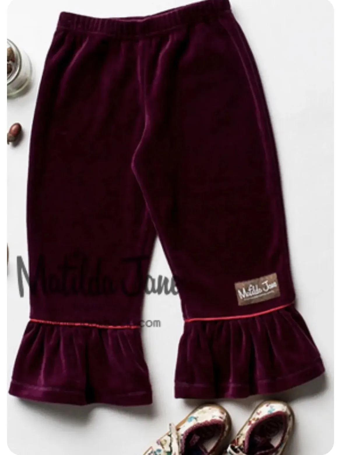 Matilda Jane Razzleberry Big Ruffles Velour Pant