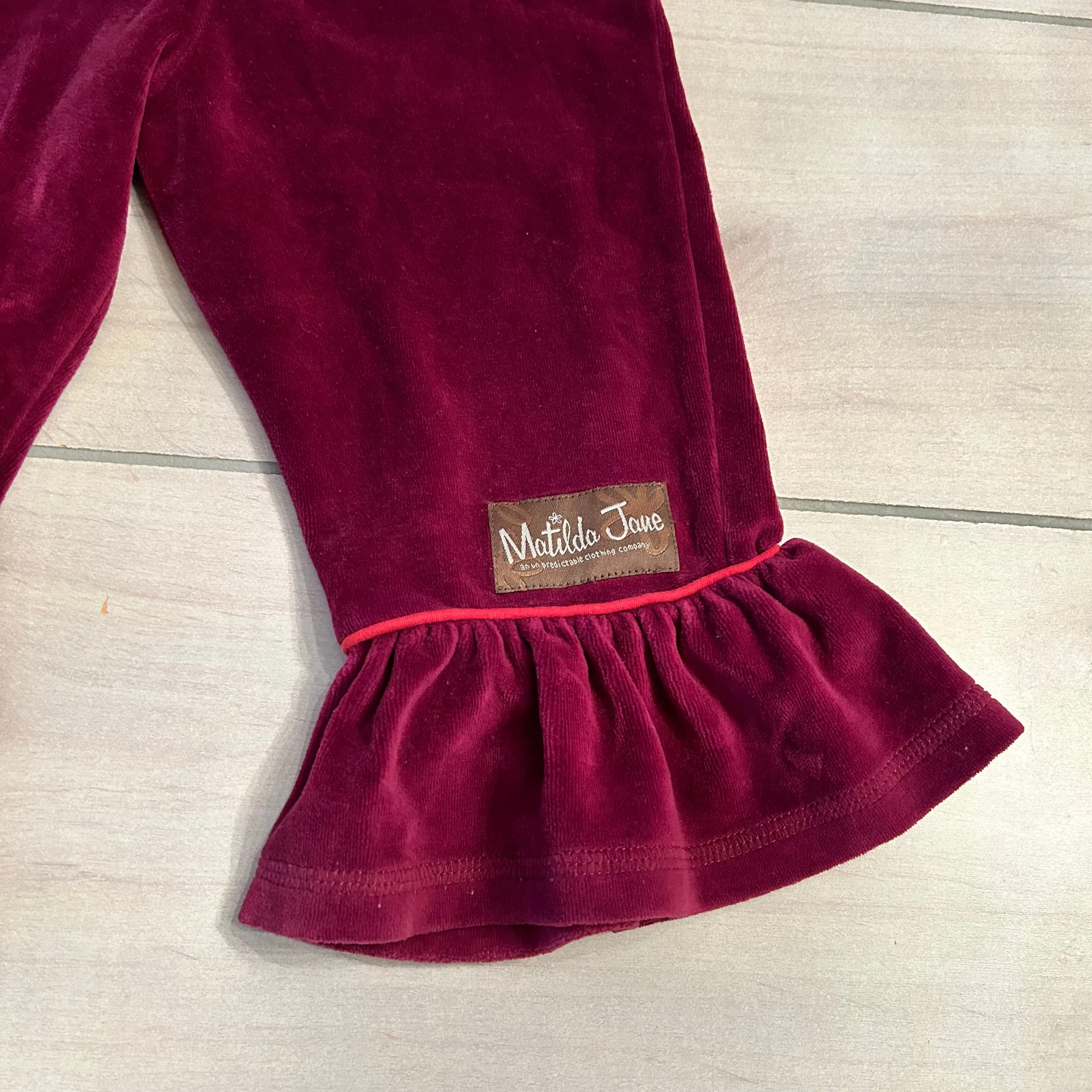 Matilda Jane Razzleberry Big Ruffles Velour Pant