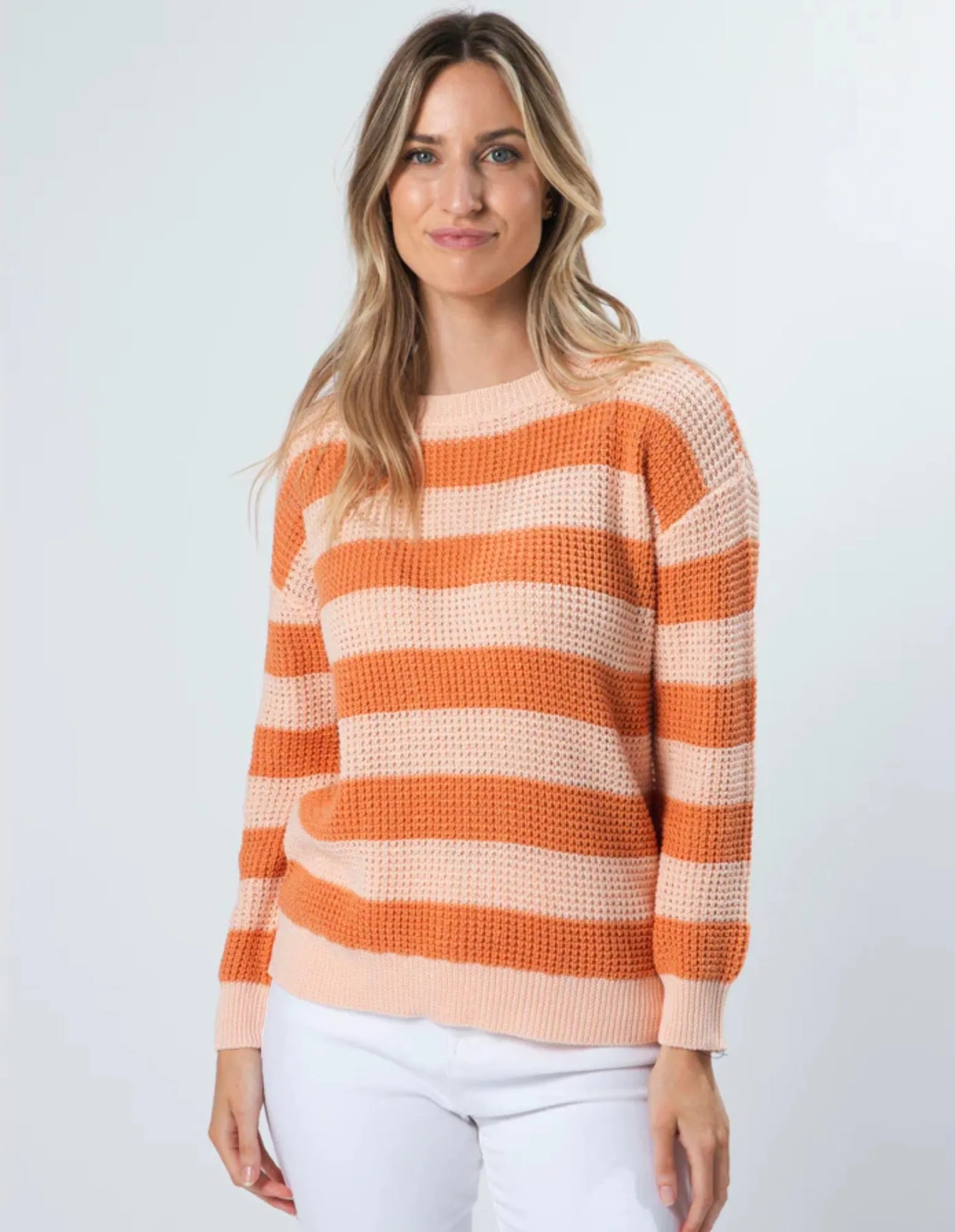 Melinda Jumper - Summer Apricot Stripe - Stella   Gemma