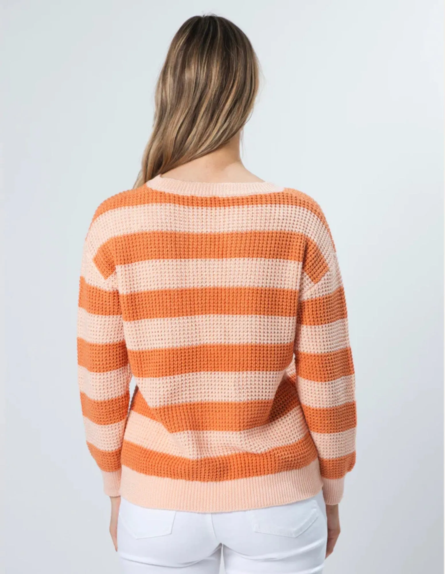 Melinda Jumper - Summer Apricot Stripe - Stella   Gemma