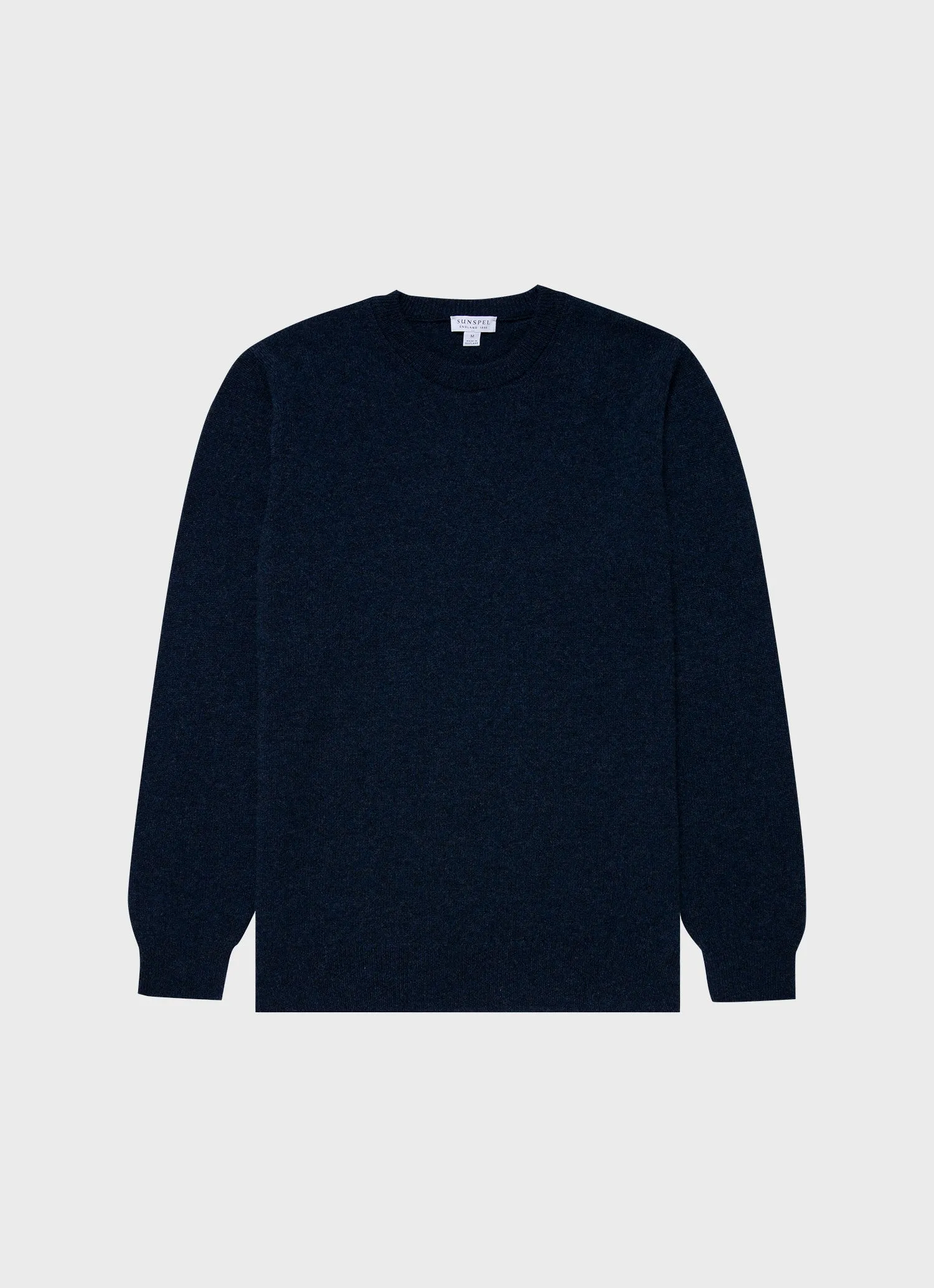 Men's Cashmere Crew Neck Jumper in Navy Melange