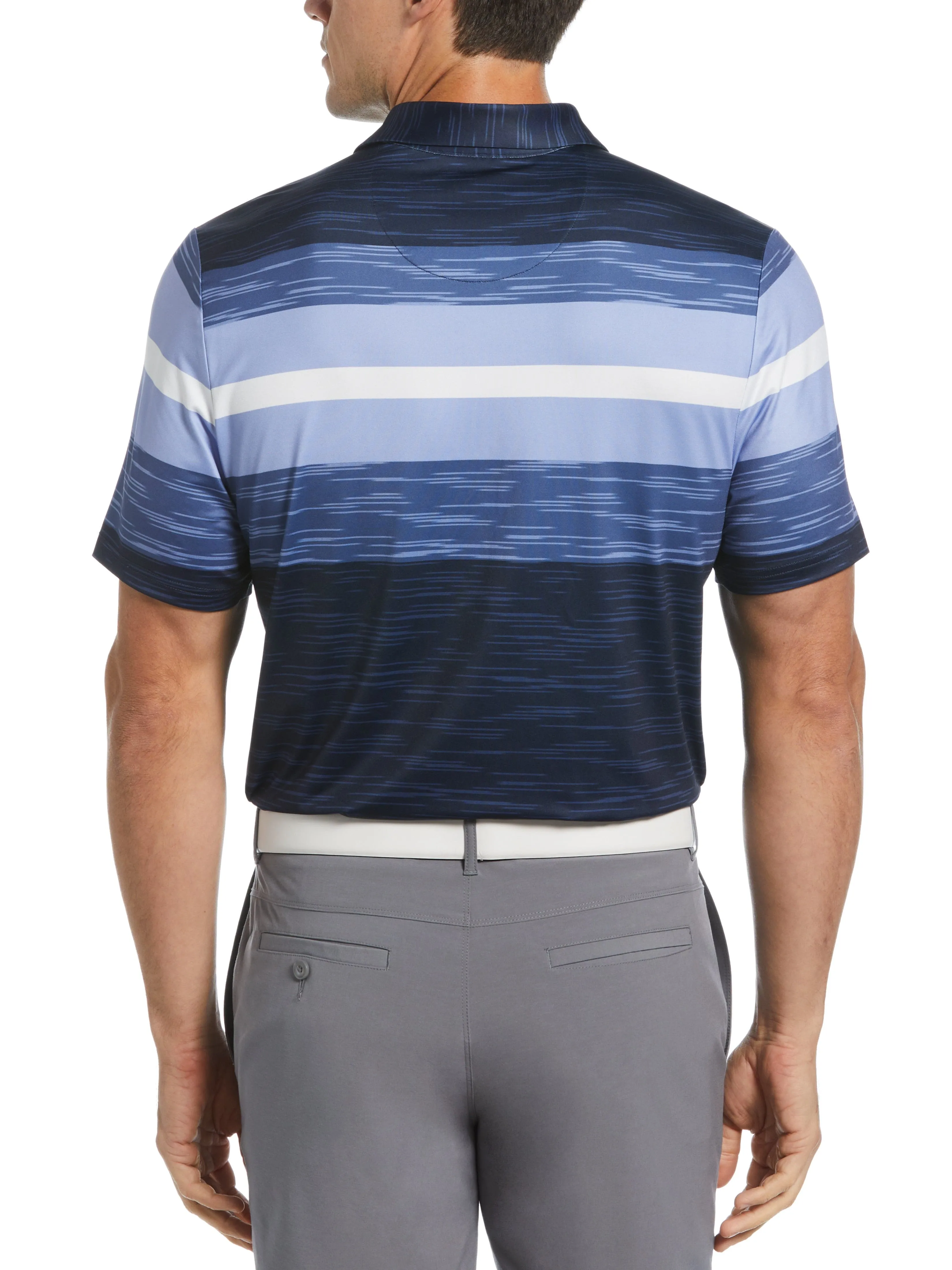 Men's Color Block Engineered Marl Stripe Polo